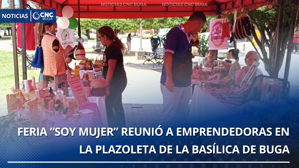 Feria “Soy Mujer” reunió a emprendedoras en la plazoleta de la Basílica de Buga