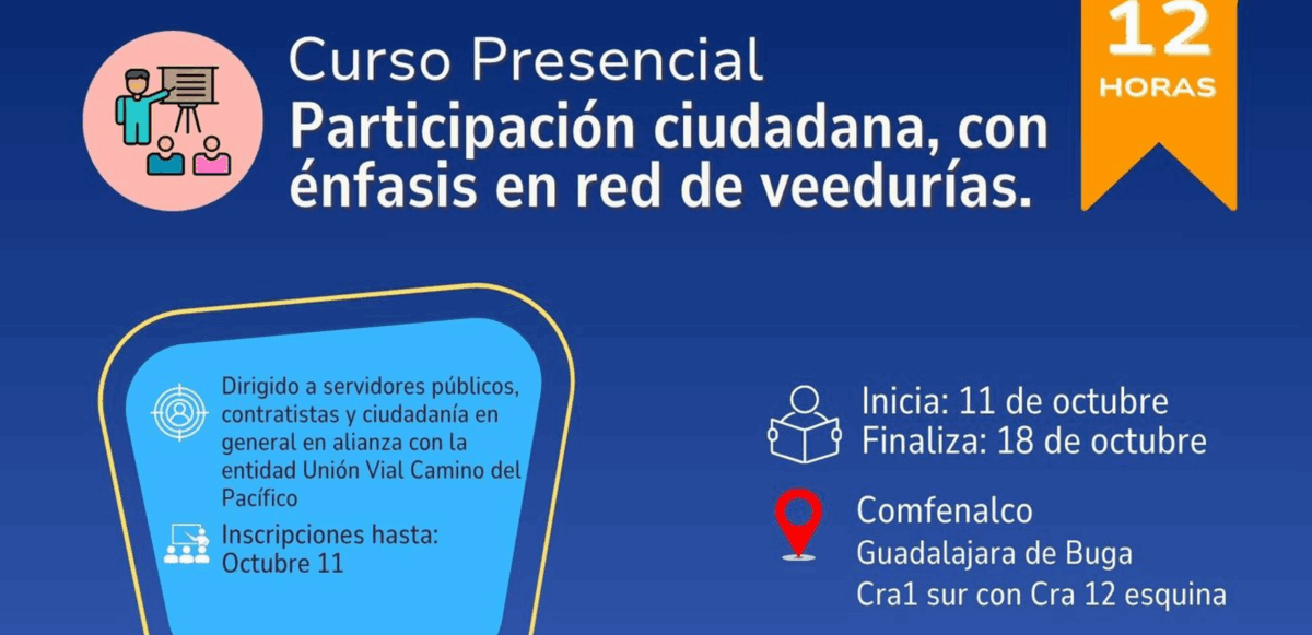 Curso gratuito para líderes sociales fortalecerá la gestión comunitaria en Buga