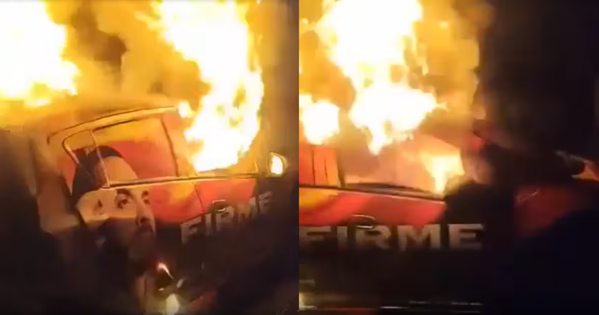 Abelardo de la Espriella denuncia quema de vehículo con publicidad de su campaña en Arauca